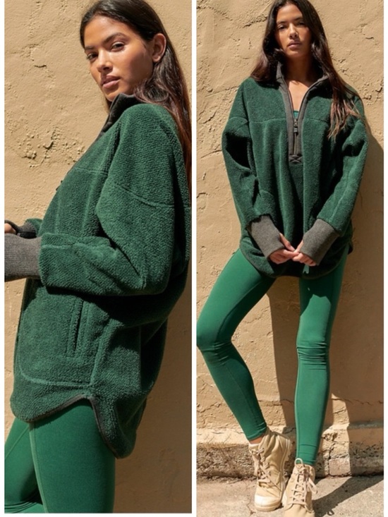 Free People Tops - FREE PEOPLE MOVEMENT Mountain Dreamin' Reversible Pullover Green SZ L